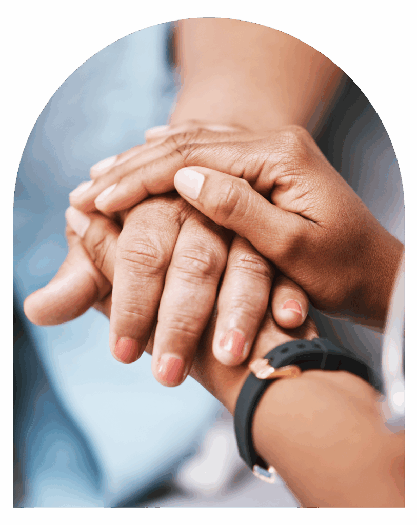 doctor holding hand comforting patient